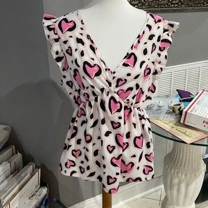 Shein cute top with hearta
